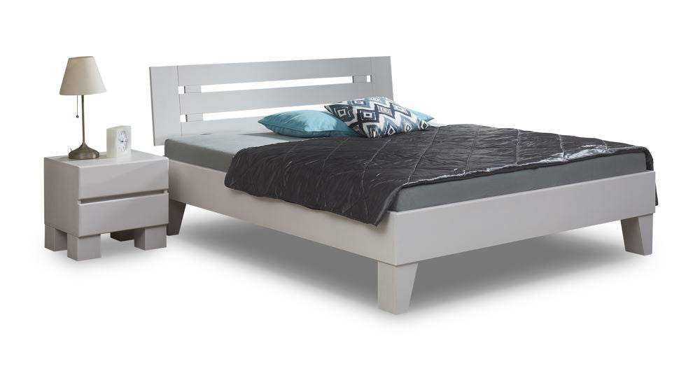 Massivholzbett Premium 02 Buche weiß lackiert